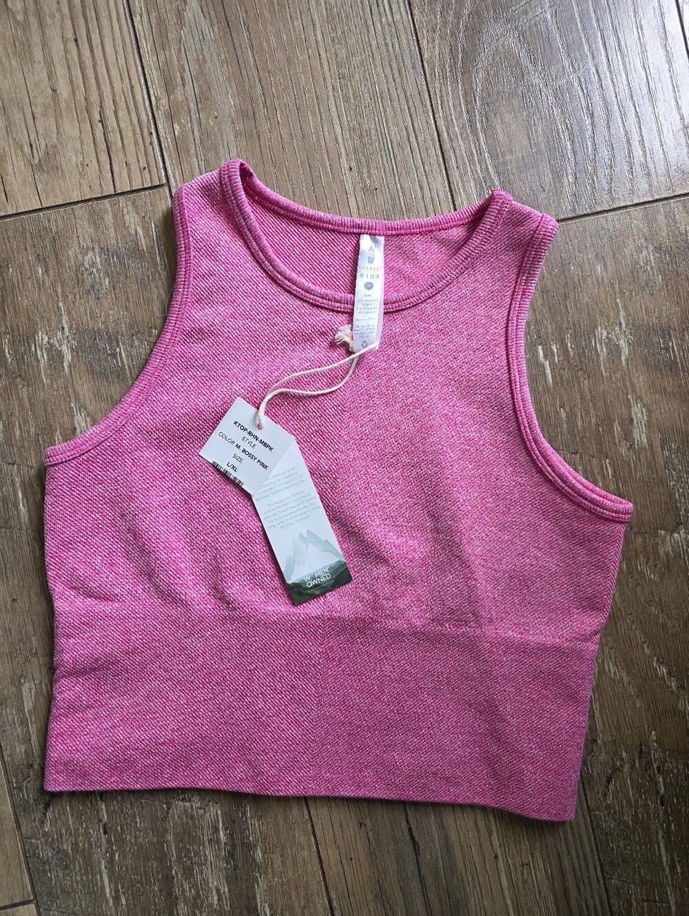 Pink Girls' Ribbed Cropped Tank